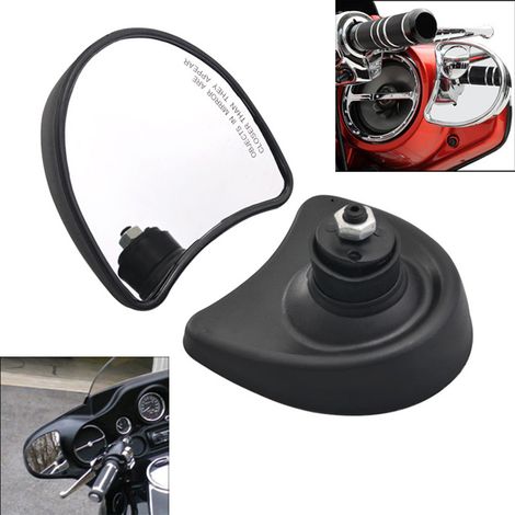 Pièces de modification pour moto : rétroviseur noir compatible avec Harley-Davidson Glide 14-19 (1/5)