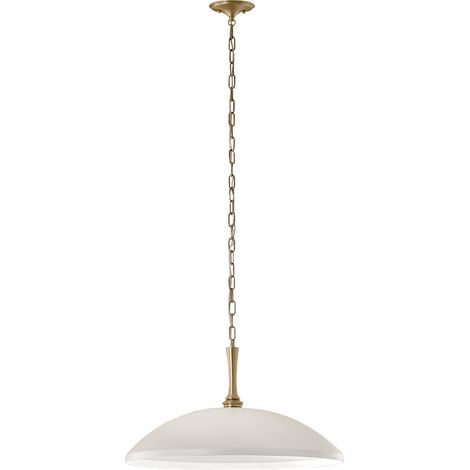 Elstead Kichler Delarosa Plafonnier suspendu dôme contemporain blanc, bronze champagne, 1 ampoule E27 (1/5)