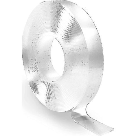 Extrem starkes doppelseitiges Klebeband (3 m), abnehmbares und vielseitiges Befestigungsband, abwaschbar, starker und transparenter Klebstoff. (1/2)