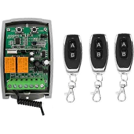 Télécommande de porte de garage Tuya avec récepteur Wi-Fi intelligent, 7-32 V, 2 canaux, émetteur 433 MHz, contrôleur d'ouverture et code tournant simple WHBYV (1/4)