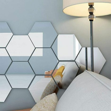 Autocollants miroirs, miroirs adhésifs décoratifs, miroirs adhésifs décoratifs HD, miroirs muraux, mosaïque décorative, auto-adhésifs, pour salle de bain, salon, chambre (0,1 mm x 50 x 200 cm) (1/4)