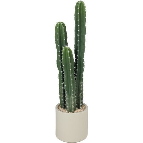 Cactus artificiel décoratif 95 cm avec pot moderne, aspect réaliste, tiges modulables, plante d'intérieur verte pour salon, bureau et chambre, style naturel  CHICFURN (1/5)