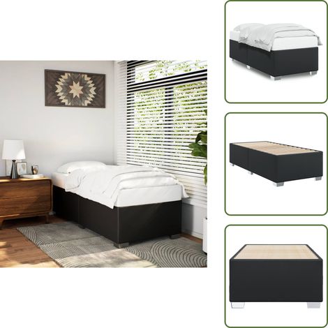 Bettgestell Schwarz 100x200 cm Kunstleder - Bettgestell - Bettgestelle - Bett - Betten