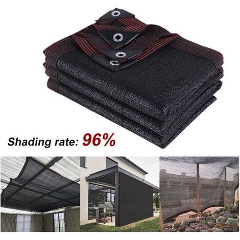 Sonnensegel für Gemüsegarten – 96 % Schattierung – 3 x 3 m – Schwarz – HDPE (1/5)