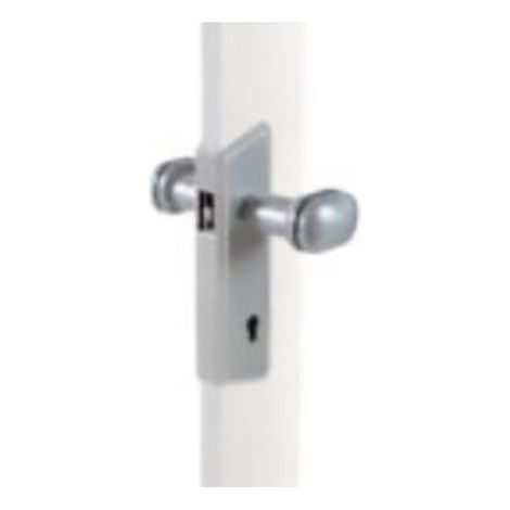 KIT SERRATURA ALLUMINIO POMOLO ABS BIANCO (25366-25307)