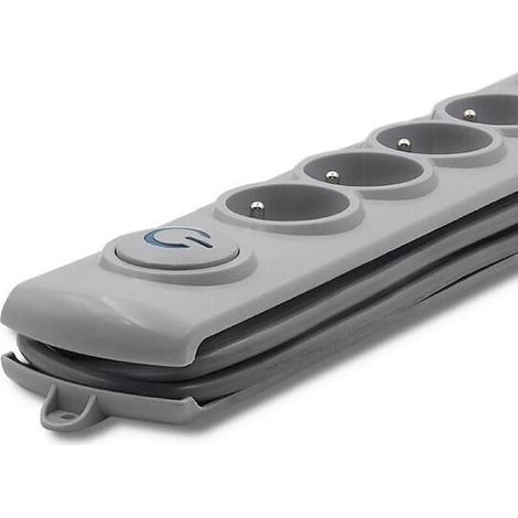 Regleta protectora contra sobretensiones Qoltec  5 enchufes  1,8 m  Gris (1/3)