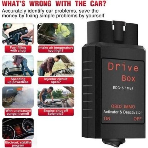 EDC15/ME7 OBD2 IMMO Désactivateur Activat OBD2 Drive Box IMMO Désactivateur Activateur Accessoires de voiture