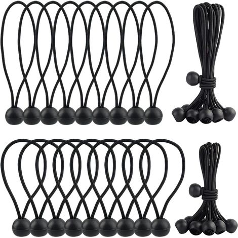32 Pièces Tendeur Elastique avec Boule, 10/15cm Sandow pour Bache (1/5)