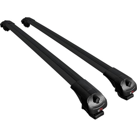 Compatible avec Renault Duster 2 (HM) 2018-2024 ACE-1 Modèle Barres de Toit Railing Porte-Bagages de Voiture Aluminium Noir 2 Barres (1/5)