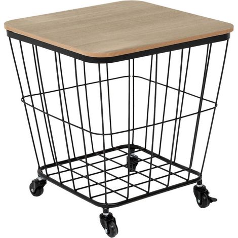 Table Coffre Grillage "Jordi" 43cm Noir (1/5)