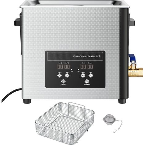 Nettoyeur Ultrasonore 15L avec Panier et Écran Digital, Acier Inoxydable 240W 40kHz pour Pièces, Carburateurs, Instruments (1/5)