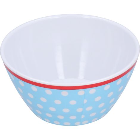 Bol à Salade 500ml Épais pour Dessert, Gâteau, Fruits - Décoration de Table Bleu Clair à Points