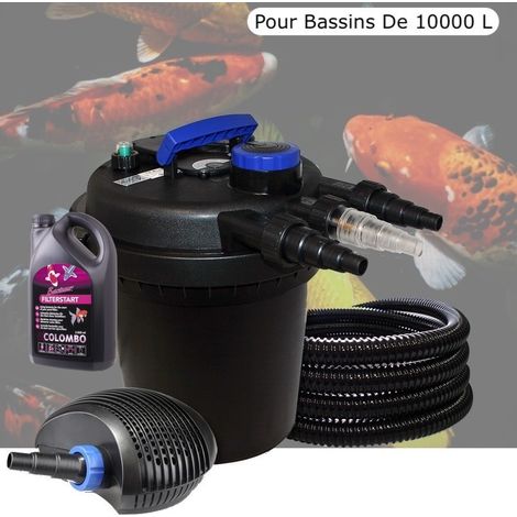 Kit Filtre Pression, 11W,Bassins De 10000 L + Bactéries, Pompe 6000 L/h (1/5)
