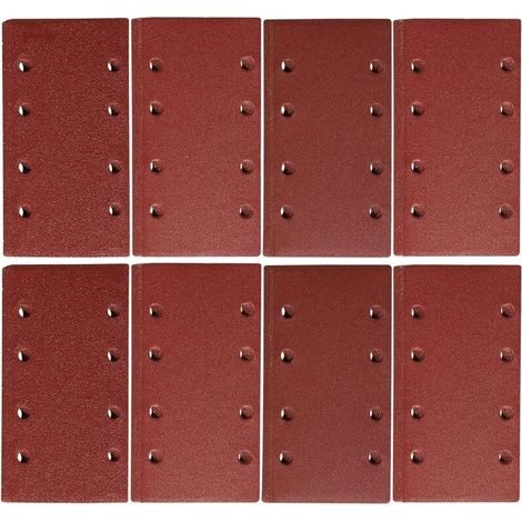 50 Pièces Papier a Poncer, 95 X 185mm Feuilles Abrasives 40/60/80/120/240 Grains Abrasives Papier pour Ponceuse Vibrante Polir et Enlever La Rouille (1/4)