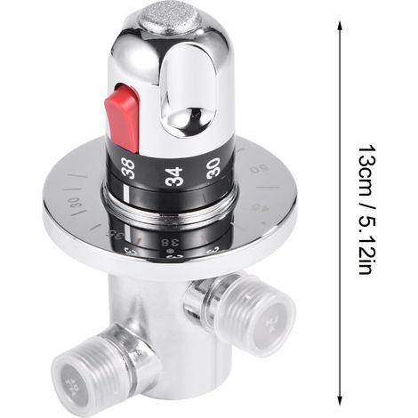 Hot Cold Water Mixer Valve Solid Brass Thermostatic Mixer Valve Fixed Temperature Mixing Valve for Kitchen Bathroom Sink Toilet G1/2 (1/5)