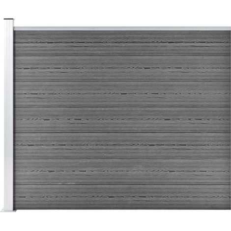 Panneau de clôture, Clôture de jardin, Barrière de jardin WPC 175x146 cm Gris MAE9297 (1/5)