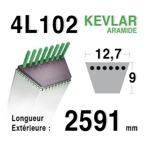 Keilriemen 4L1020 - 4L102 - john DEERE M110978 - TORO 28-2650