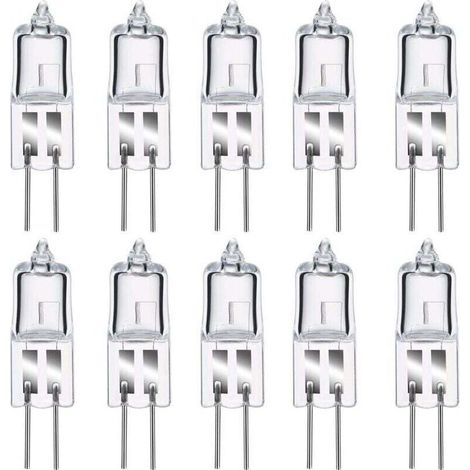 G4-Halogenlampen, G4 12V 20W Halogen-Stiftsockellampe, 2800K Warmweiß, dimmbar, G4 Klarglas-Kapsellampe, 10er-Pack [Energieklasse C] (1/5)
