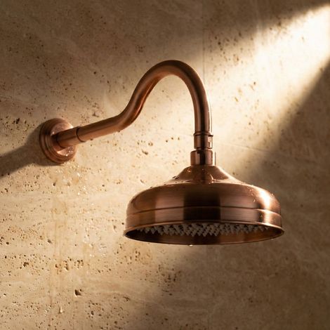 PaulGurkes Douche Plafonnier Nostalgique en Bronze Rouge Cuivre (1/5)