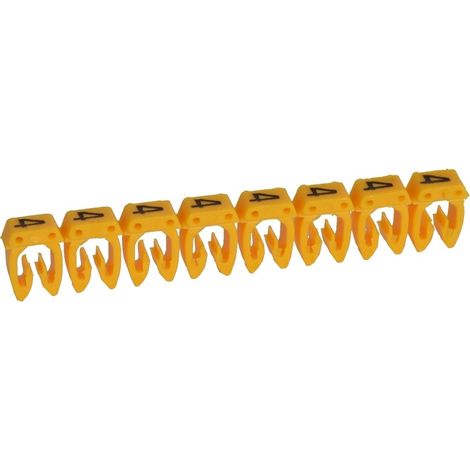800 Repères CAB 3 pour filerie 4mm² à 6mm² avec chiffre 4 jaune LEGRAND 038234 (1/2)