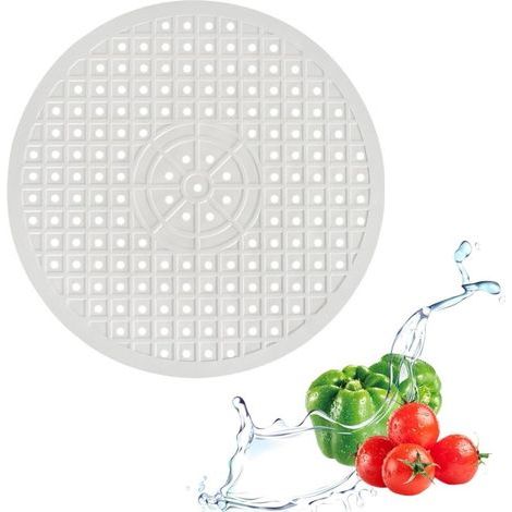 Tapis Fond d'évier Rond, 30.6 cm, Protecteur de Comptoir, Protecteur D'évier Pliable, pour Protéger L'évier des Egratignures(Blanc Rond) (1/4)