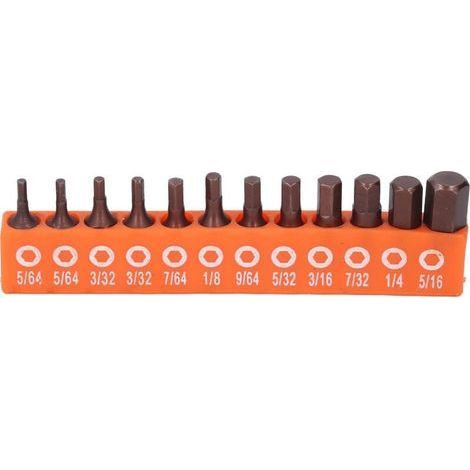 Jeu d'embouts hexagonaux impérial 1/4, pour perceuse, tournevis électrique, acier allié S2, 25mm avec support de rangement, 12 pièces (1/5)