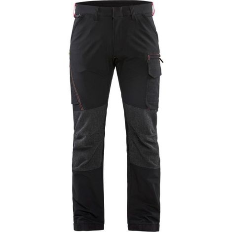 Pantalon services stretch 4D BLAKLADER 1422 - Noir / Rouge - 58 - Jambes courtes (1/4)