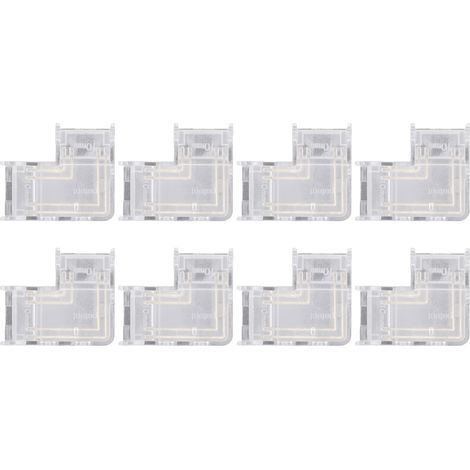 Lot 8 connecteurs LED forme L – 4 broches 10mm – sans soudure – COB – adaptateur – Fafeicy