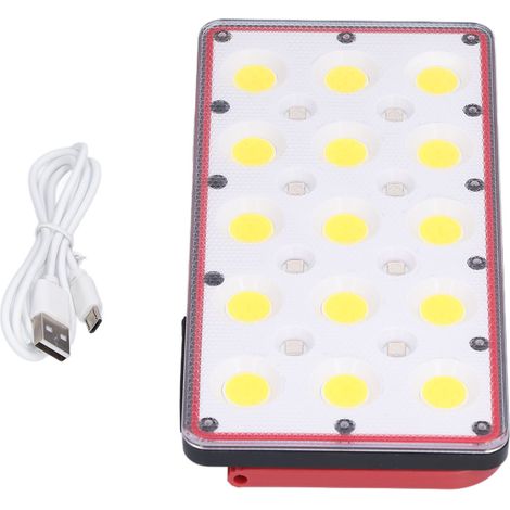 Lampe LED rechargeable extérieure multifonction portable pour camping, éclairage d'entretien nomade, chargeur intégré. (1/5)