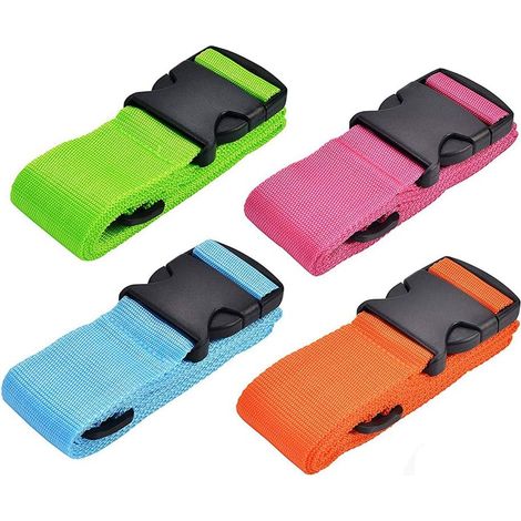 Ensemble de 4 sangles à bagages réglables pour sécuriser vos bagages pendant vos voyages un accessoire réutilisable pour vos déplacements quotidiens.-AquaForge (1/5)