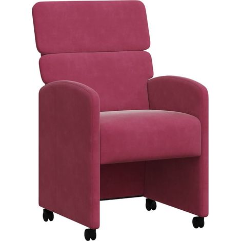 Maison Exclusive - Esszimmerstühle mit Rollen 2 pcs Weinrot 58 x
