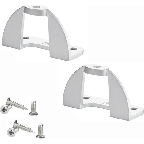 SOTECH 2er Set Möbelgriffadapter (45 x 19,5 x 26 mm, max. Türdicke 20 mm) schnelle Montage, Möbelknöpf-Adapter inkl. Montagematerial für Faltschiebetüren, Chrom matt (1/5)