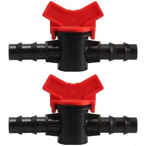2PCS Valve à boisseau sphérique, 12 mm, POM, Interrupteur d'arrêt, Contrôle de débit, Irrigation goutte à goutte