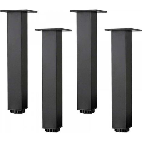 Pieds de Meubles en Alliage D'aluminium Réglables en Hauteur, Pieds D'armoire de Salle de Bain de Lavabo Noir Mat,4 Pièces (35cm/13.8in) (1/5)