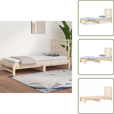 Divano letto - vidaXL Dormeuse Estraibile 2x(90x190) cm Legno Massello di Pino - Materasso per letto