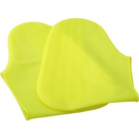 Funda impermeable de silicona para botas con diseño antideslizante y material reciclable, apta para uso en exteriores bajo la lluvia y el barro (L Amarillo)
