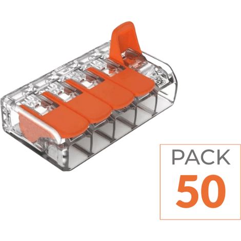 Pack de 50 - Borne de raccordement à levier 5 entrées - SILAMP