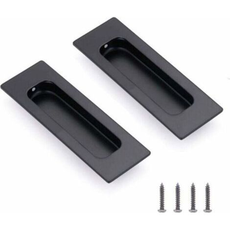 2 Pieces Stainless Steel Shell Handle Hidden Furniture Handles Drawer Handles Vintage Sliding Door Handle Oval Inset Handle with Screws for Cabinets/Sliding Doors (1/5)