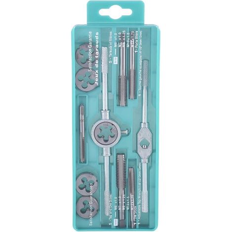 Jeu tarauds et filières acier 45 M6/12 12 pièces, pour métal (1/5)