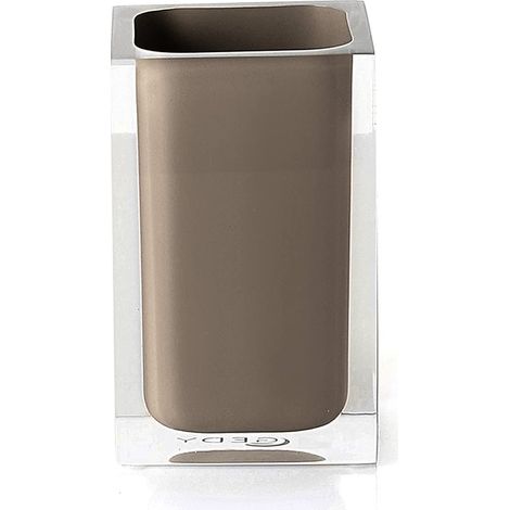 Gedy Tortora, Auckland Bagno, Misure e Peso: 11X7,2X7,2 CM & 0,29 kg, Portaspazzolini in Resina Trasparente di Alta qualità, Design R&S, Fatto a Mano, 2 Anni di Garanzia, Unica (1/5)