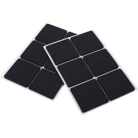 UlisemPatin Antiderapant Tampon Caoutchouc Meuble, 12pcs 50mm Premium Patins Antidérapants Adhesif Sol pour la Fixation en Place des Mobiliers, pour Protéger Votre Plancher (Carré) (1/4)