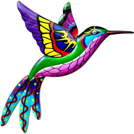 royaluxe - Décoration murale en métal - Colibri - En fer forgé - Décoration murale à suspendre - Décoration d'intérieur ou d'extérieur - Pour jardin, cour, terrasse - 1 pièce (1/4)