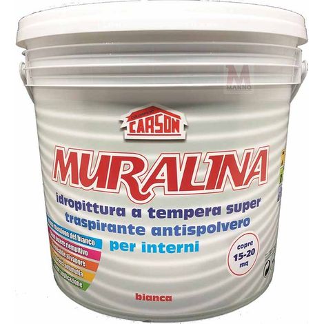 Muralina tempera super lt 5 – idropittura murale opaca, alta copertura, interni