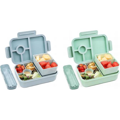 Bugucat Lunchbox Kinder 1300ML 2 Set Bento Box Brotdose Besteckset BPA-Frei (1/5)