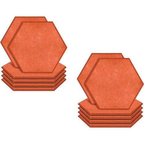 Lot de 12 panneaux hexagonaux insonorisants avec coussinets d'isolation acoustique et bords biseautés, adaptés aux studios d'enregistrement, aux bureaux et aux habitations. (1/4)