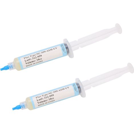 Lot de 2 seringues d'huile à souder, pâte à flux, fournitures de réparation pour circuits imprimés et BGA en électronique