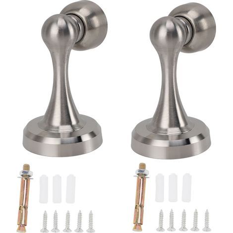 Rostfreier Türstopper aus Edelstahl, 2 Stück, leistungsstarker, geräuscharmer Magnethalter für Schlafzimmer, Büro, Hotel (1/5)