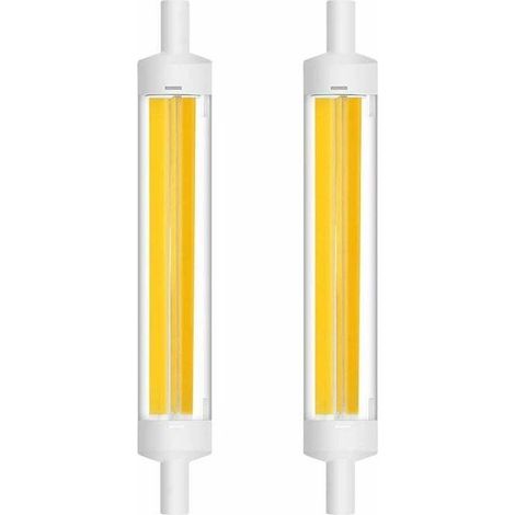 R7S 15W 118mm Ampoule LED COB Filament Linéaire 360 Degrés J118 Ampoule Projecteur 1200LM équivalent Ampoule Halogène 120W blanc froid (6000K-6500K) (Lot de 2) [Classe énergétique A++]