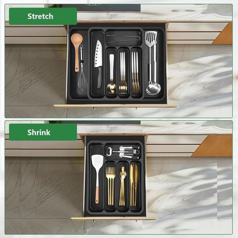 1 pcs Expandable Cutlery Drawer Organizer for Storage, Large Kitchen ...