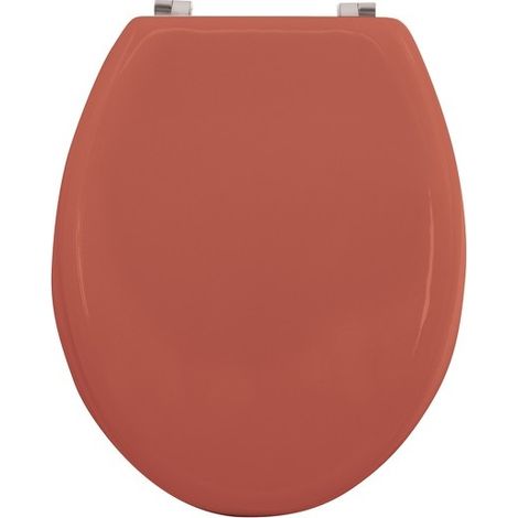 MSV – Abattant wc MDF terracotta mat – Charnières inox – Surface hygiénique facile à nettoyer – Résistant à l'humidité – Dimensions 43/45x37x5,6cm